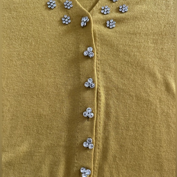 ZARA Yellow Embellished Cardigan - Picture 6 of 8